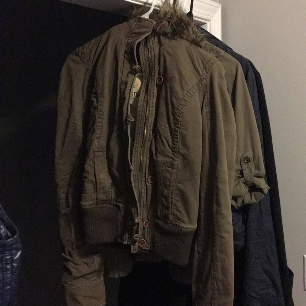 Hollister Fur Lined Jacket with Fur Trimmed Hood